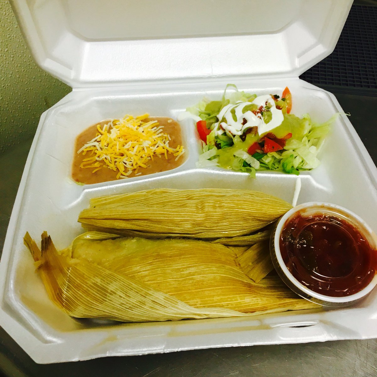 Come and get your chicken tamale platter at Maria's kitchen $7.00. Located in Castle Rock ca