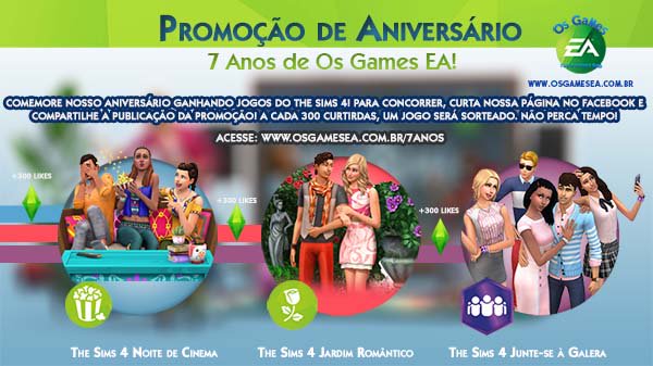 osgamesea's tweet image. Promoção de Aniversário: 7 Anos de Os Games EA!
Participe do nosso sorteio! osgamesea.com.br/7anos @thesimsoficial