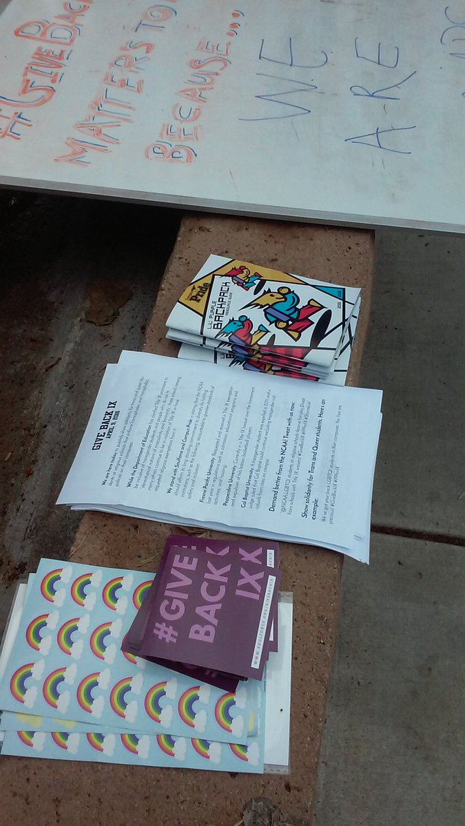 SoulforceOrg's tweet photo. Passing out #GiveBackIX info, @campuspride resources, and rainbow stickers of course #PPforIX https://t.co/lFi43LKoh4