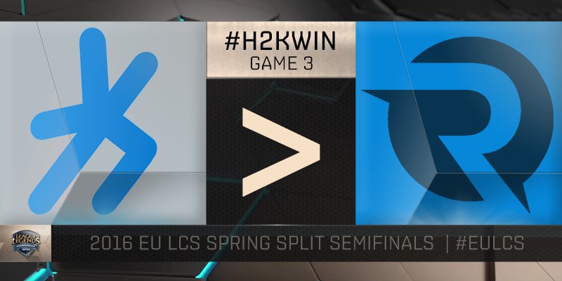 lolesports's tweet photo. Game 3 goes to @H2KGG after a dominating performance! 
Can they close out the series in the next one? #H2KWIN #EULCS https://t.co/iFFjGZWvjA
