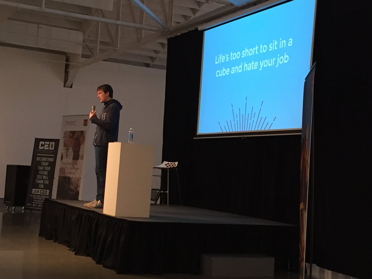 unoceo's tweet photo. "Life's too short to sit in a cube and hate your job."
@dustyd
#MWEC2016 https://t.co/bCSNvDGKTd