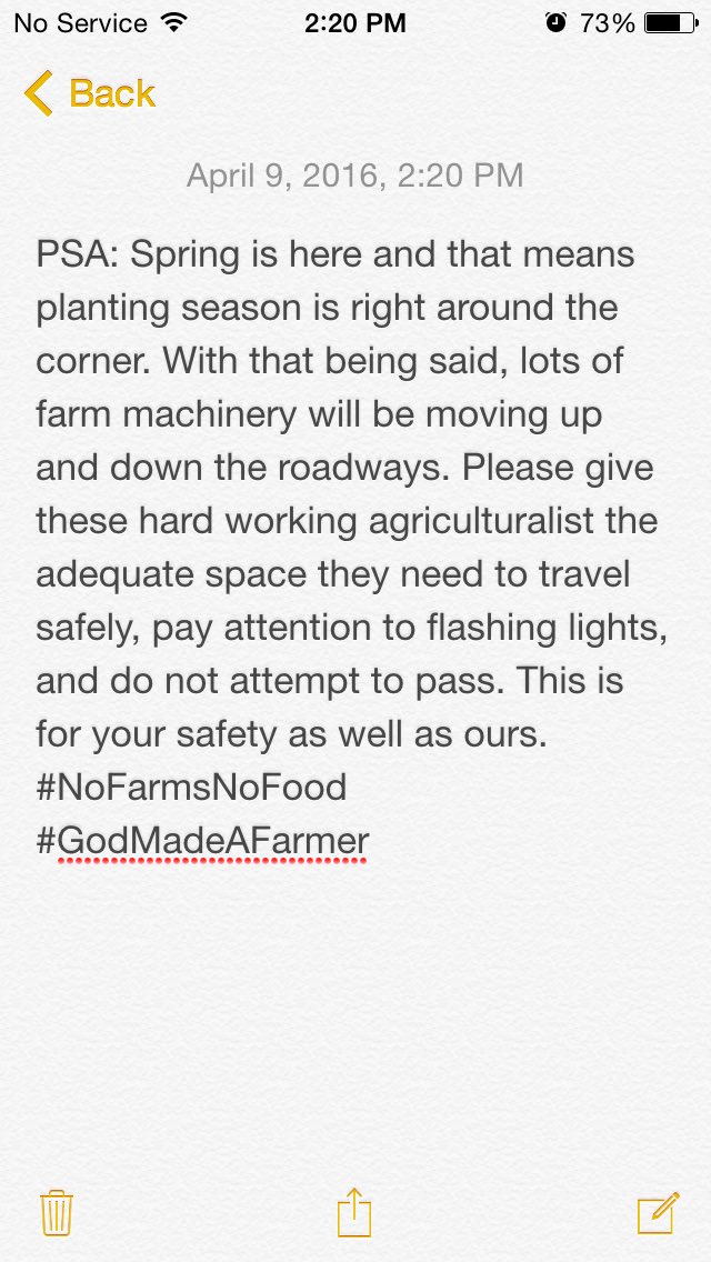RussellHardin1's tweet photo. It's a busy time of year for farmers, please be courteous and be safe out there!
#NoFarmsNoFood #GodMadeAFarmer https://t.co/wagK8UtFja