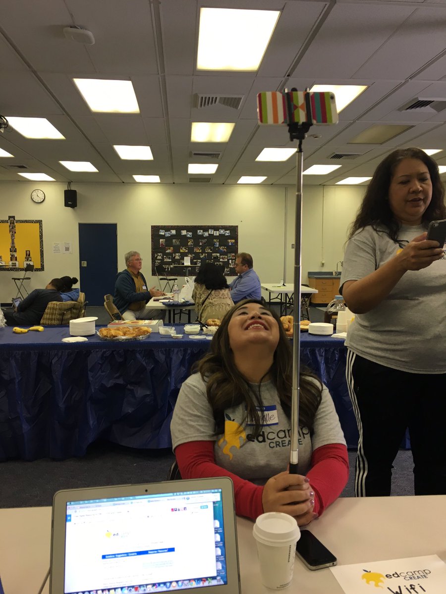 edcampcreate's tweet photo. She's getting out of control with that selfie stick! #edcampcreate #UnicornMoment https://t.co/mr2tq9eRM0