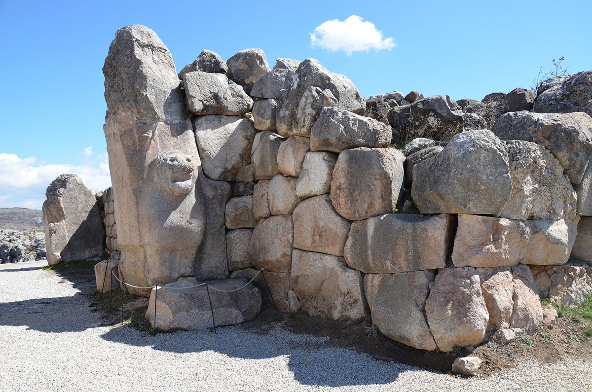 Ruin of the day: The Lion Gate at Hattusa, the capital of the Hittite Empire. The gate was flanked by two towers.