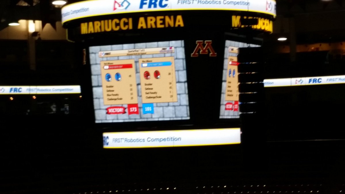 173 to 101! Off to the Semi-Finals! #northstarregional #stronghold #omgrobots #FRC