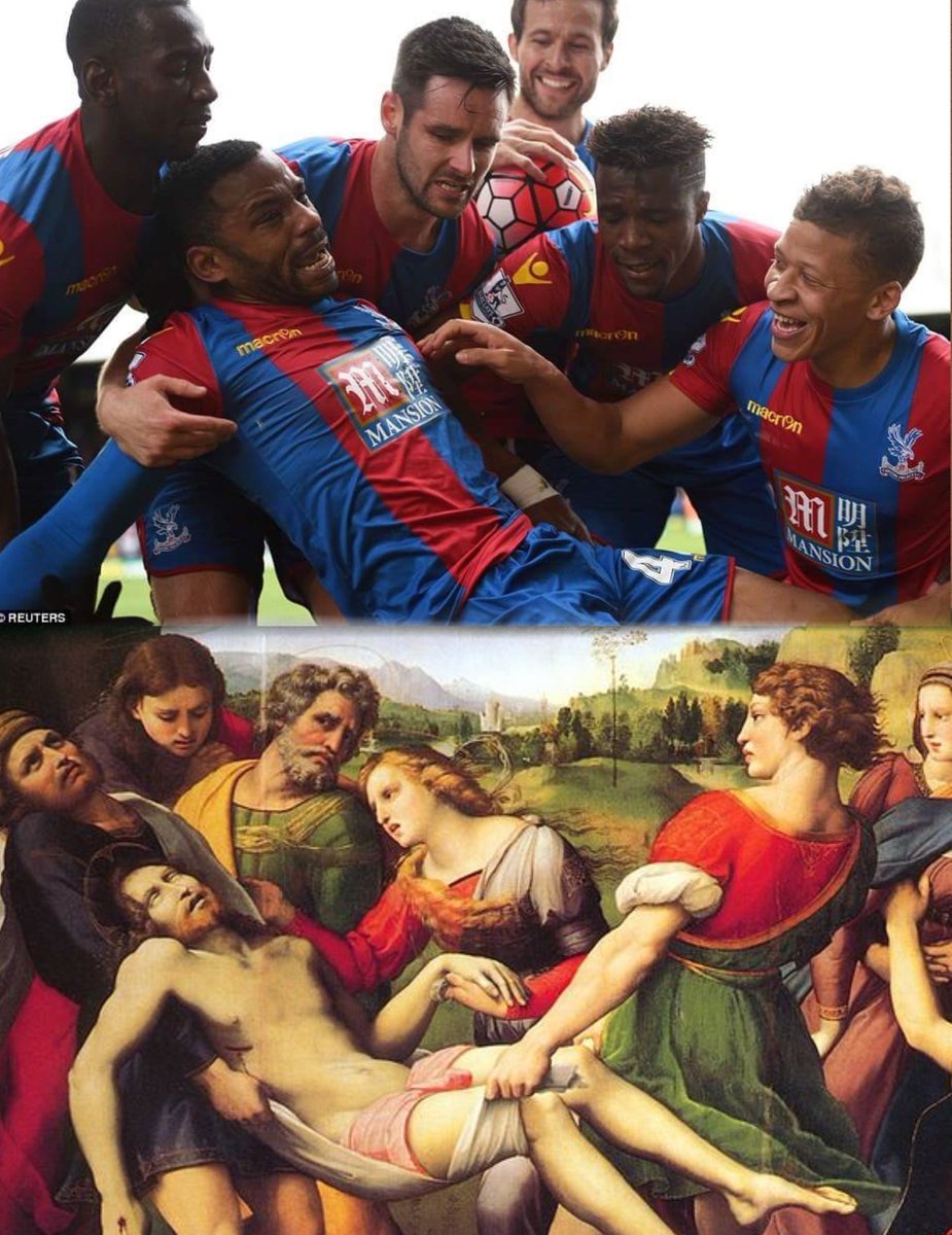 Even better. Jason Puncheon’s goal celebration was tribute to Raphael’s “Deposition of Christ“ 
(thanks <a href="/Mcfarlmo/">Mo McF</a>)