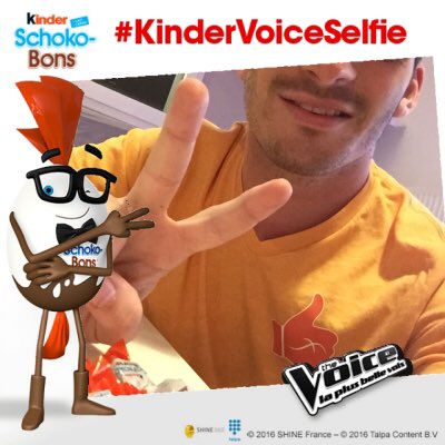 <a href="/KinderFR/">KinderFR</a> #kindervoiceselfie !!! ✌🏻️Pendant la pub on prend un SchokoBons !!! On est tous #fanakids 👍🏻