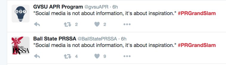 GoBearcatsFANS's tweet photo. @digital_russ I shared your quote with the #PRGrandSlam conference for the @PRGrandSlam here in Cincy! #credit2you https://t.co/HNsU1NkStw