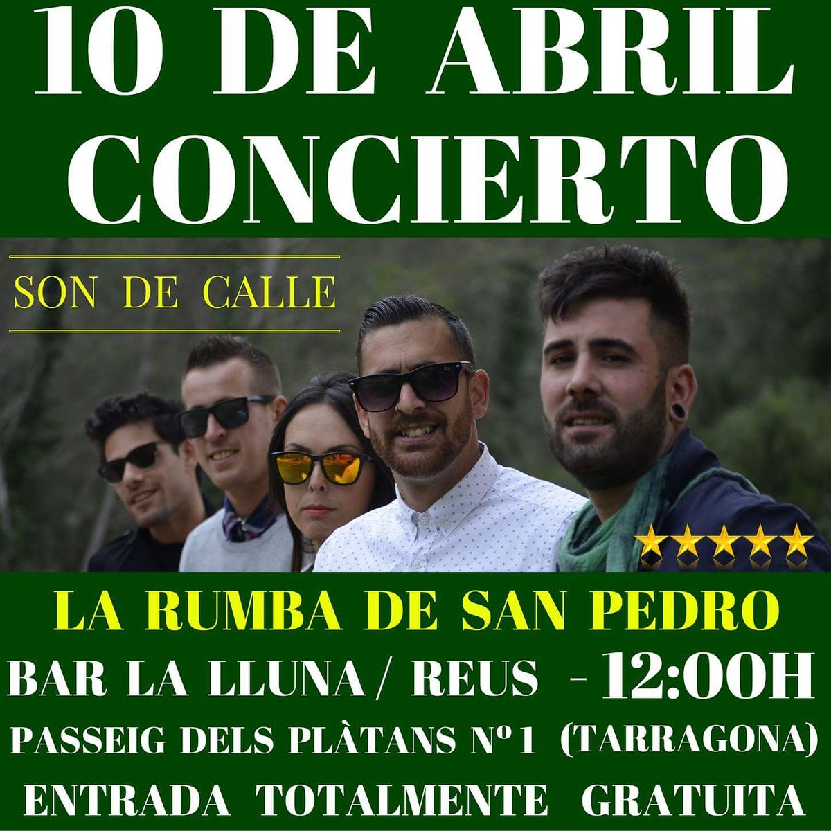 Mañana domingo vermut rumbero 
En reus(Tarragona )con son de calle a las 12h.A bailar rumbita fresca 
Viva la Rumbaa