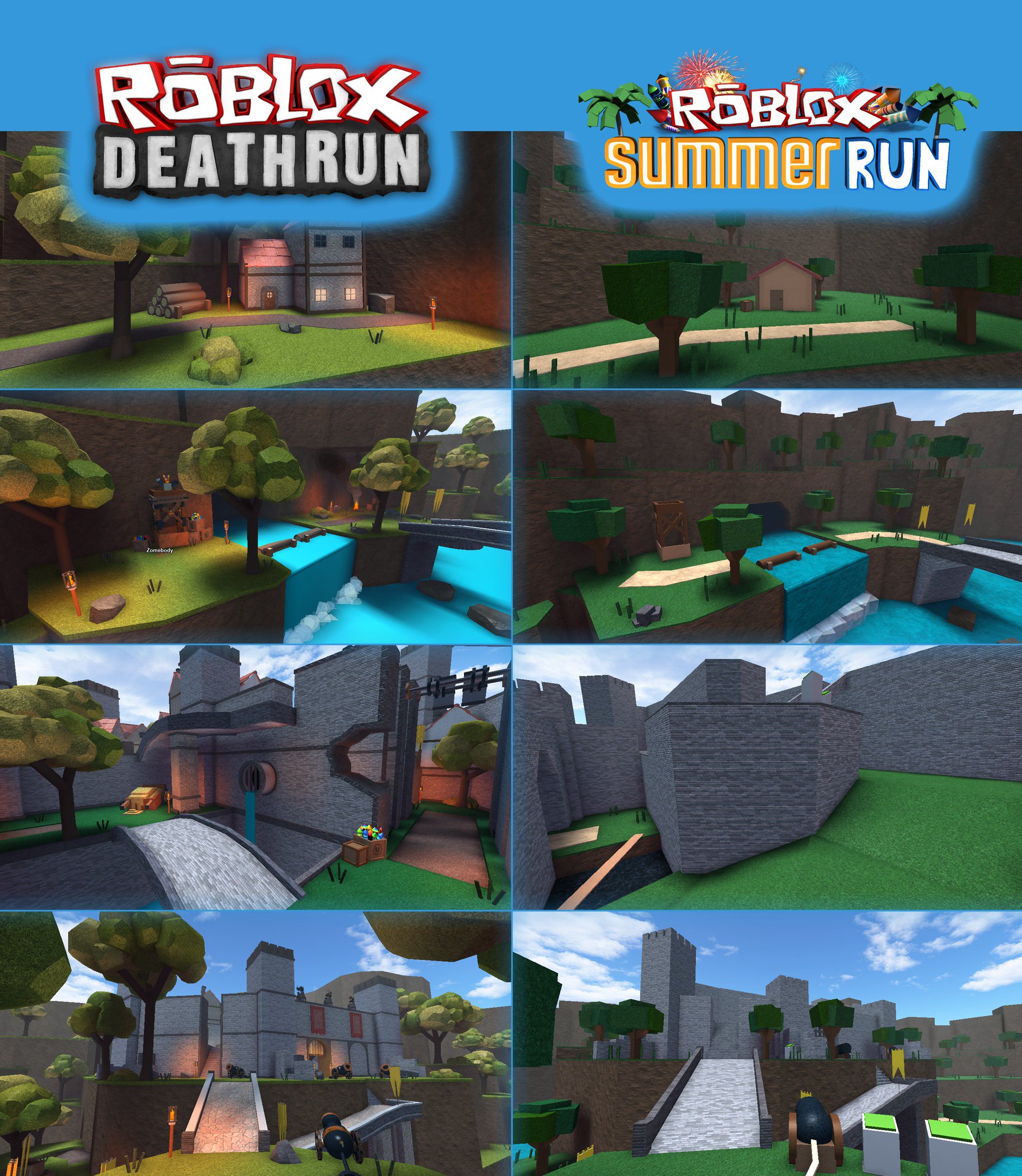 Wsly On Twitter Revamped Castle Defense Map Vs It S Older Brother In Deathrun 2 Absolutely Insane Roblox Deathrun Robloxdev Https T Co Kvmttih0ez - roblox deathrunsummer version roblox