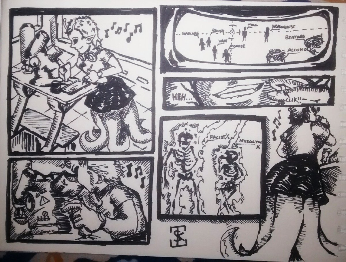 DiceDeedsArt's tweet photo. So I've been doing some sketches for a comic a friend's concept. Her alien zaps bad folks #comic #alienexplorer #art https://t.co/j39Zjx9Xud
