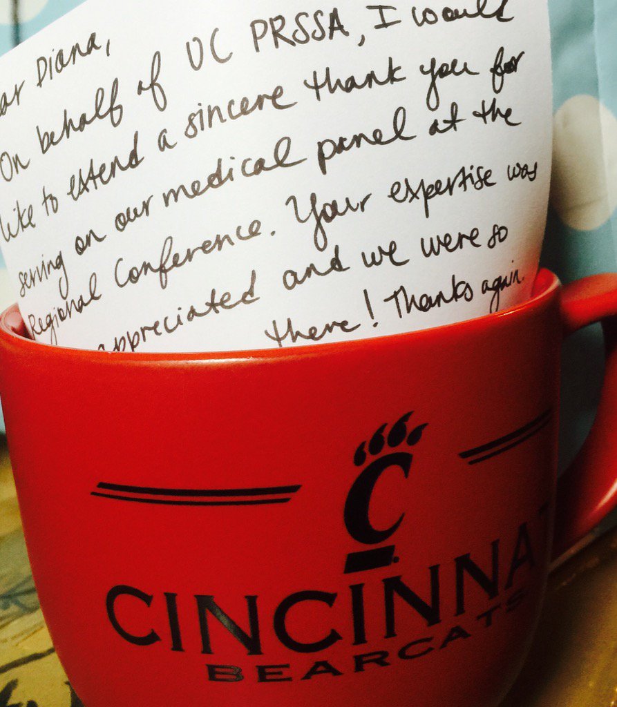 DMC_MediaPR's tweet photo. TY 4mug @GoBEARCATS @uc_health &note @kn_stoll @PRGrandSlam @prgrandslam2016 #PRHomeRun @UC_PRSSA @PRSA https://t.co/KbL1QtCzHY