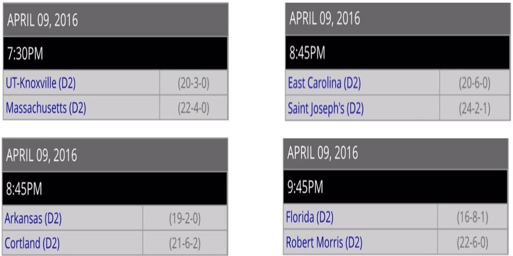 Division II Elite 8 matchups are set!  #NCRHANattys
