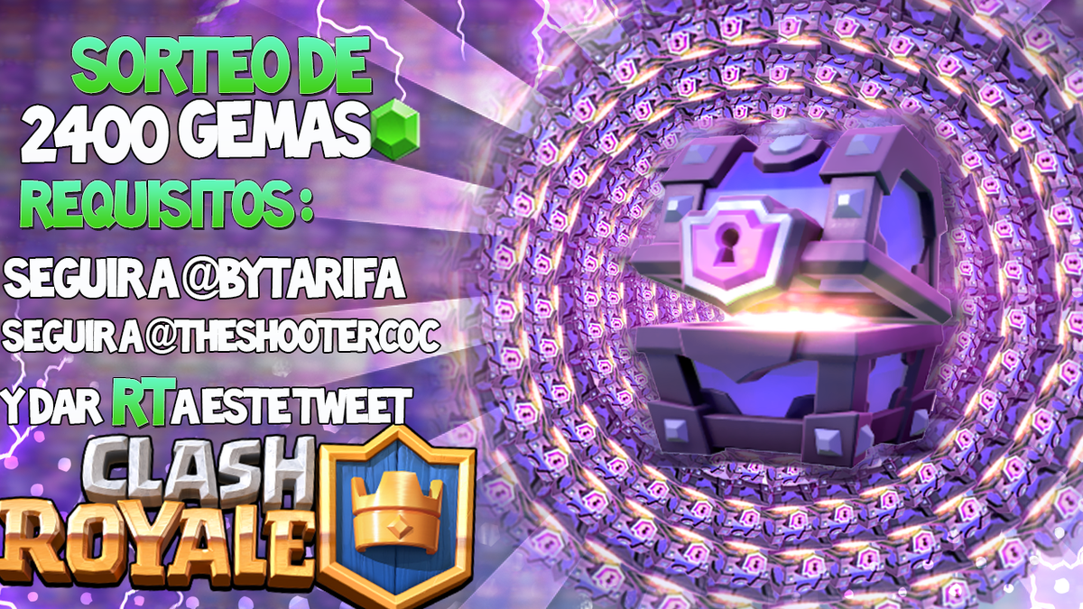 bytarifa's tweet photo. 🌀SORTEO de 2400 GEMAS Gratis 🌀 
Requisitos: 
🔱Seguir a @TheShooterCoC 
🔱Seguir a @bytarifa 
Y dar RT a este Tweet ⛄️ https://t.co/9YNG6PiW5c