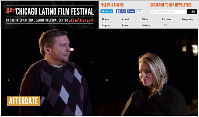 GoldenSyndicate's tweet photo. So proud of our #RomCom #shortfilm called #afterdate that premiered @ChicagoLatinoFF #filmfestival #filmmaking https://t.co/GxkhAVw3oY