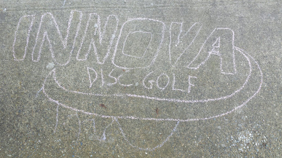 DiscCellar's tweet photo. A little sidewalk art @innovadiscs https://t.co/oeGCJj2BM5
