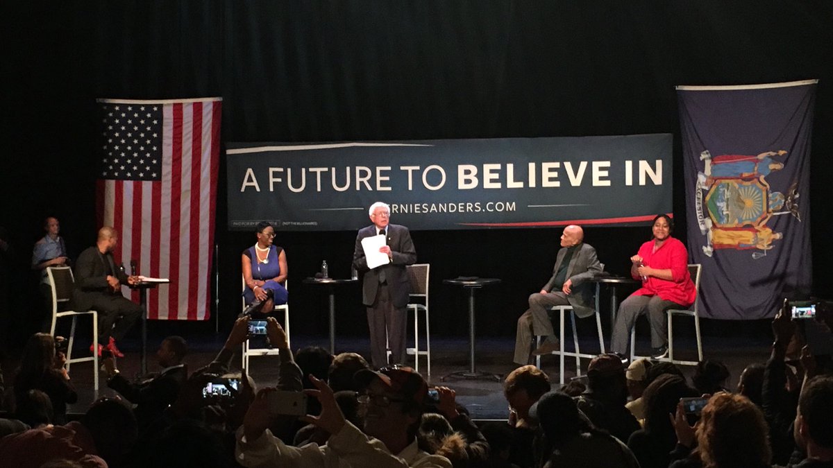 XPerezNY's tweet photo. .@BernieSanders is here!
#BernieInNYC #HARLEMforBERNIE https://t.co/kZQheps9Oi