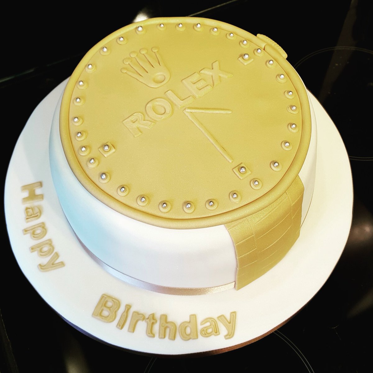 Rolex cake with Raspberry flavoured sponge #rolexwatchcake
