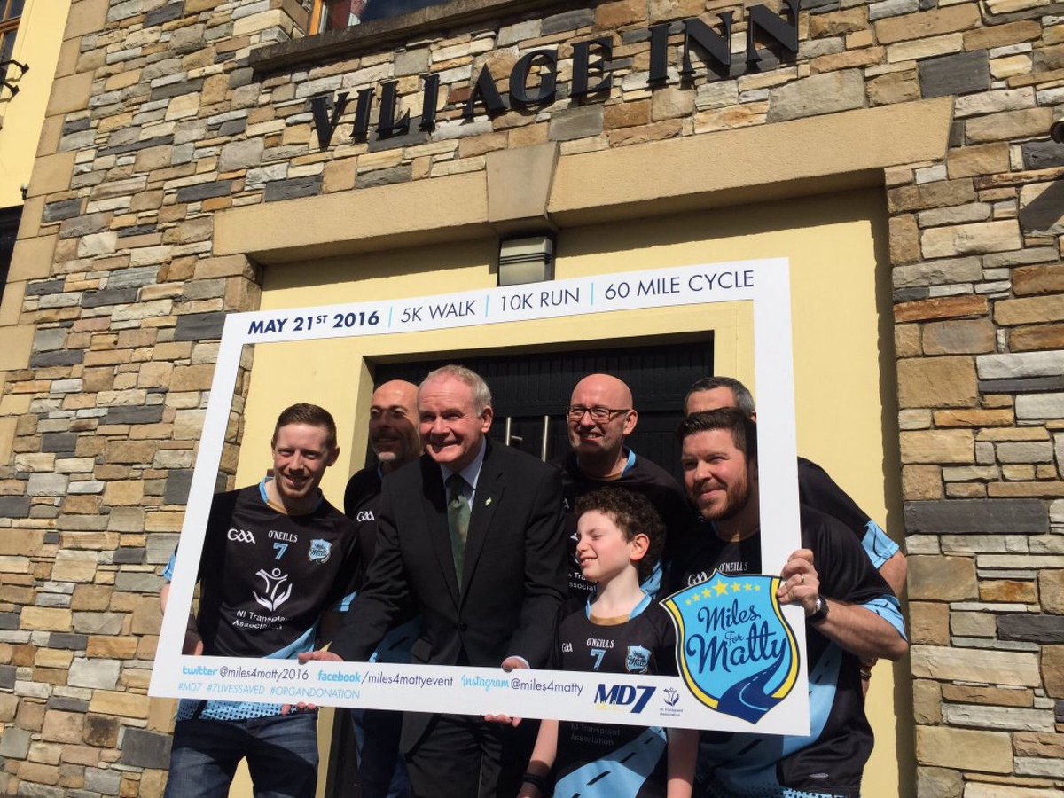 M_McGuinness_SF's tweet photo. .@drumm_kieran   nice to meet your family &amp; team with @mc_mla.Honoured to support @miles4matty2016. @NITransplants https://t.co/QPpBUVOYst