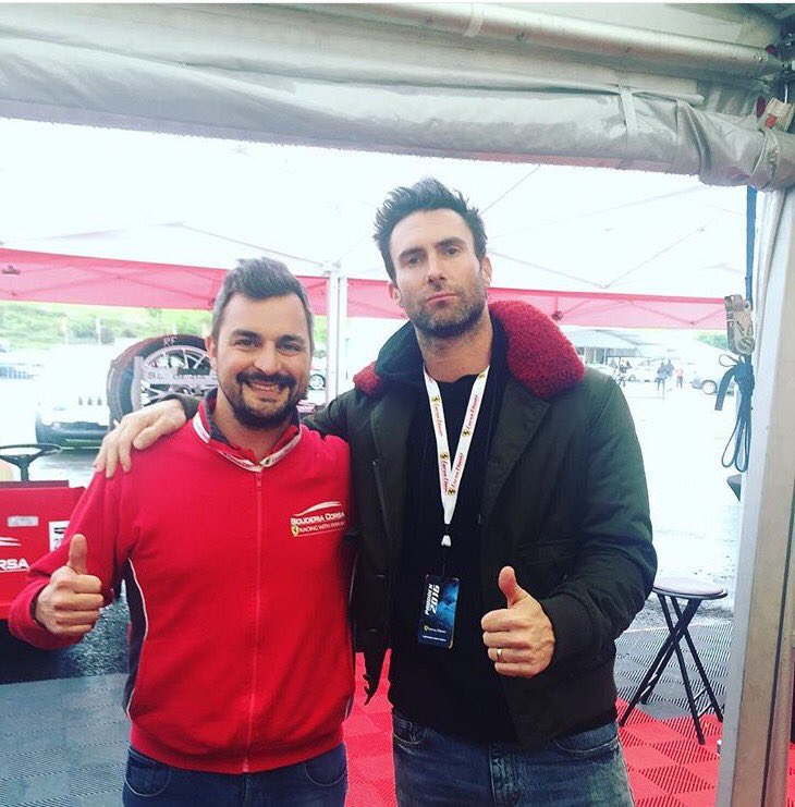 Scuderia_Corsa's tweet photo. Talking speed @FerrariUSA #FerrariChallenge @RaceSonoma with @adamlevine @maroon5 @BalzanAle #ExperienceFerrari https://t.co/c9qo3y4CSL