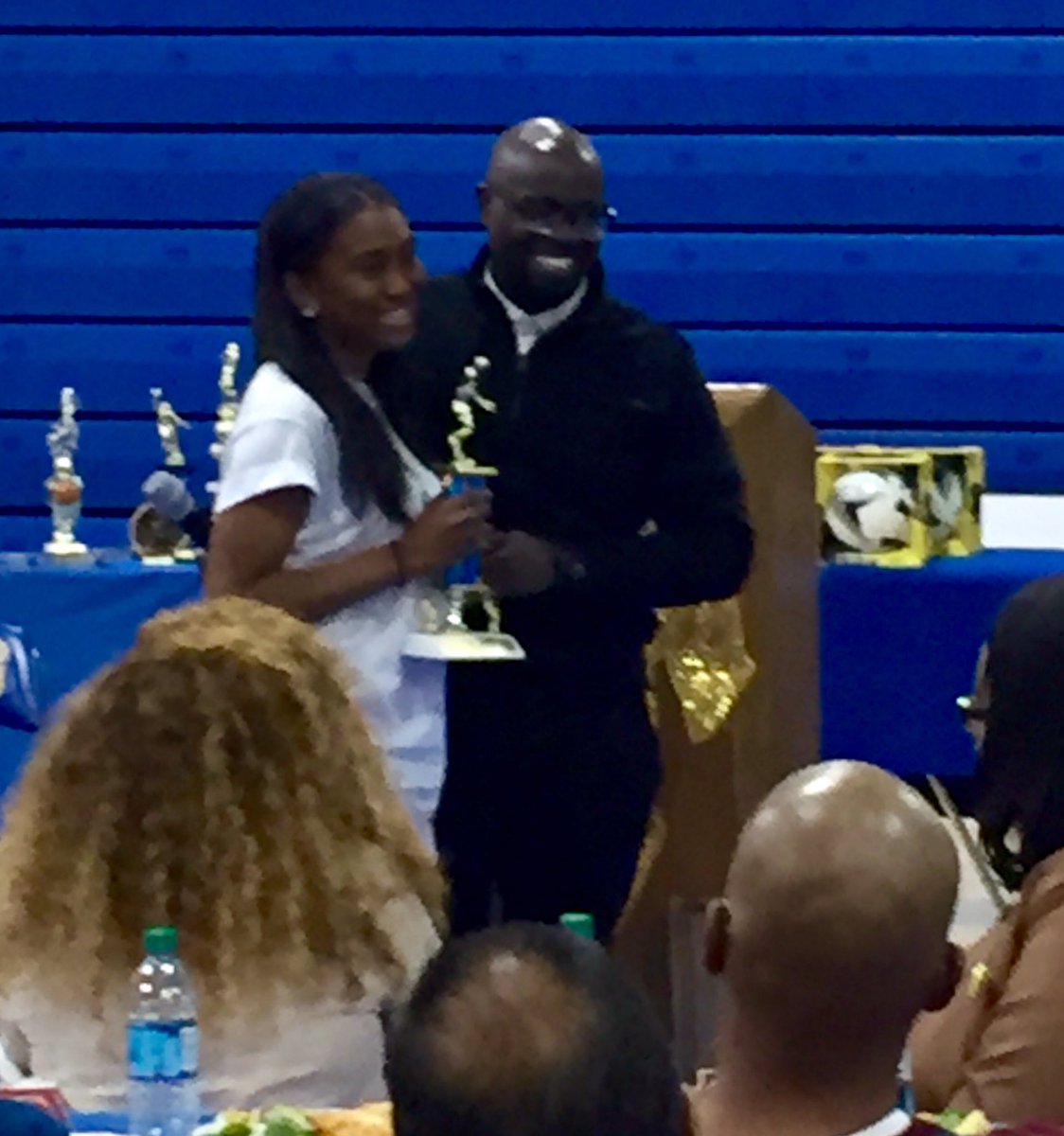 StBVikings's tweet photo. All World Lisa Hall, smiles as she accepts her Girls Bball MVP, 1st Team All League, Defensive MVP etc.!! https://t.co/yeKrZKFAK0