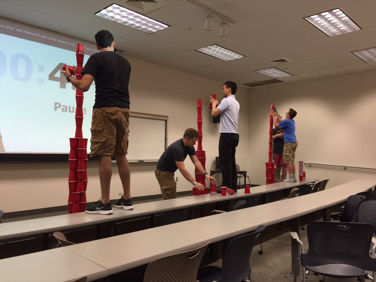 JCGadgets's tweet photo. @HackUSU #AHD cup-stacking comp getting wild! https://t.co/45HT80NCar
