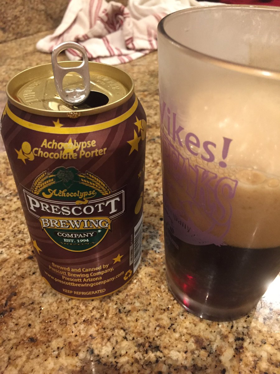 dakotaroadbrew's tweet photo. I love my porters, and The Achocolypse Porter from @prescottbrewco is a standout. Great job with choco flavor, guys! https://t.co/SwNJOjGJ0V