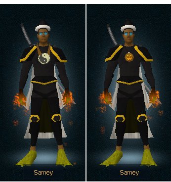 Samey_RuneScape's tweet image. Yin Yang amulet or Pumpkin amulet? O_o #wardrobeproblems #RuneScape