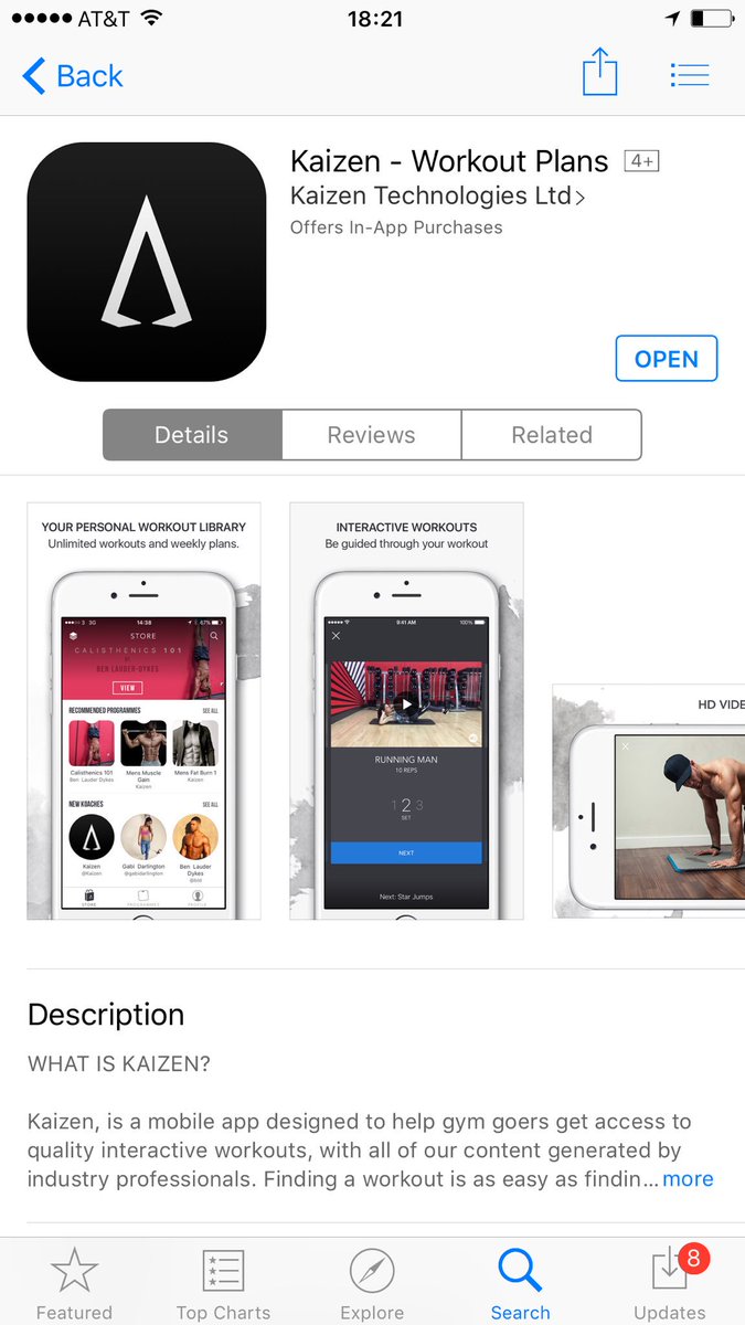 JonHook's tweet photo. @JoeLi89 @kaizenapp it's officially live and in the AppStore!! #fitness #health #gym #training #fitnesstips #workout https://t.co/U5T24Cfq5j