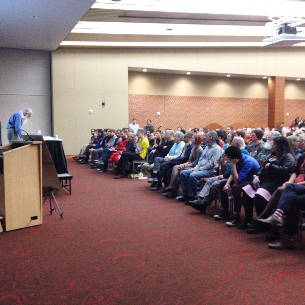 WiscAtheists's tweet photo. Packed crowd of around 300 people on hand for James Randi's talk on science and the paranormal
#FTF5 #Skepticism https://t.co/85GojCYtnW
