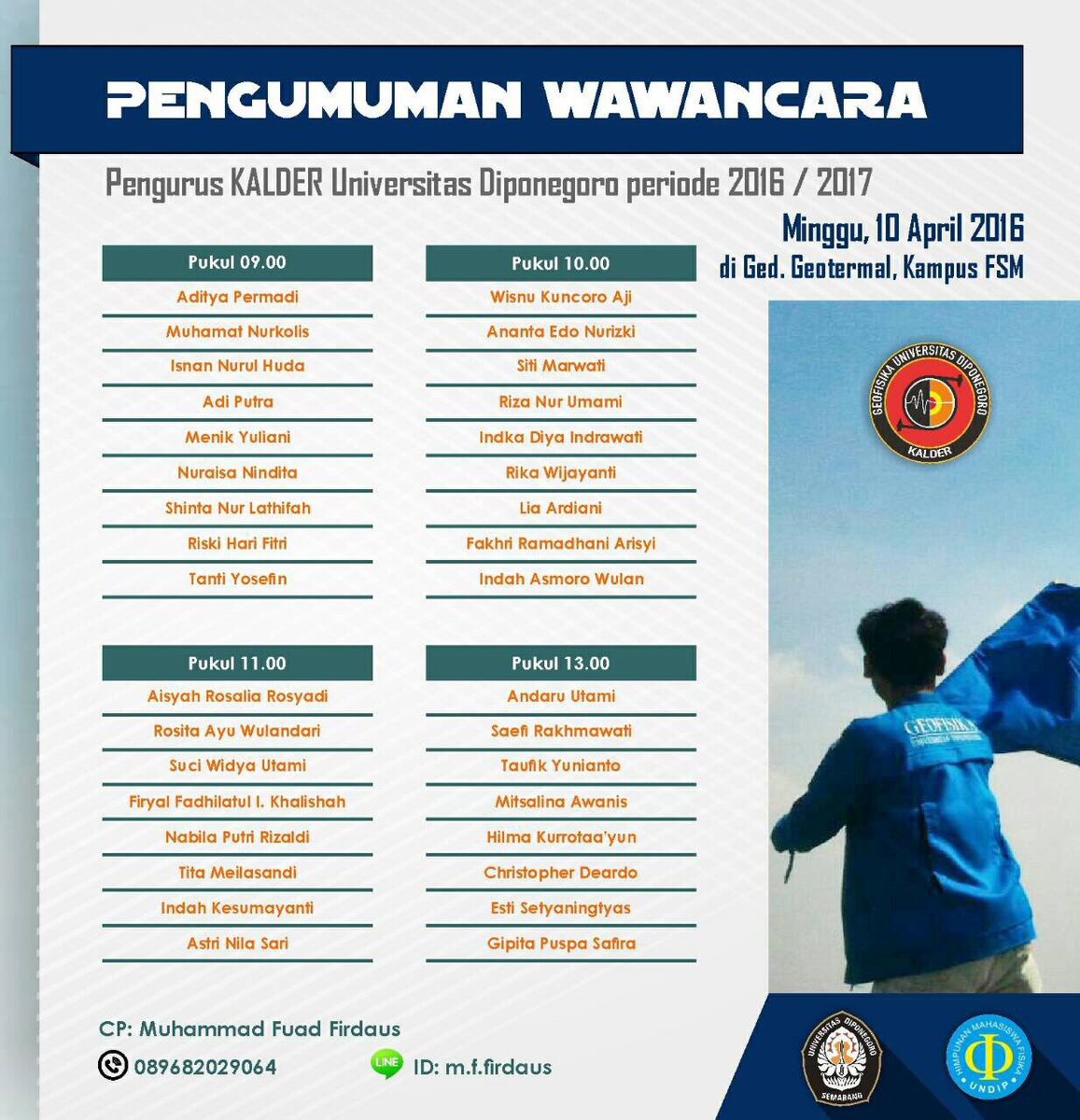 Hi sahabat KALDER,its time for interview.Ayo buruan datang ke gedung geotermal siapkan dirimu👍 Good luck