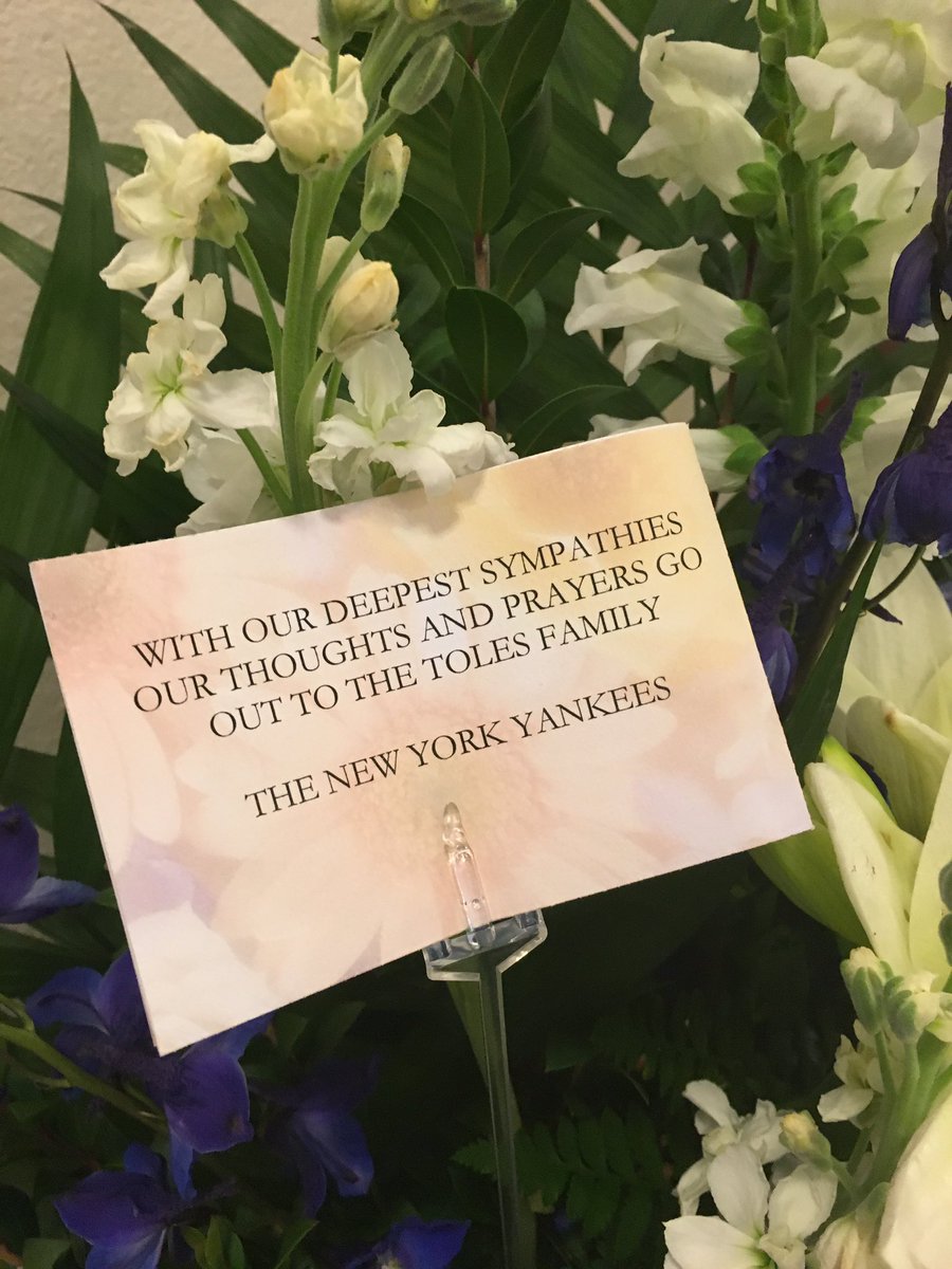 michaeltswank's tweet photo. @Yankees thank you for sending your love for @TedTolesJr words cannot describe our gratitude #RIPTedToles https://t.co/dYyCxT5jvl