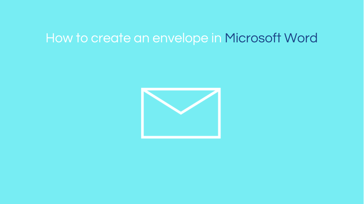 Here is how you can create an envelope using Microsoft Word
bit.ly/1XlMsuV