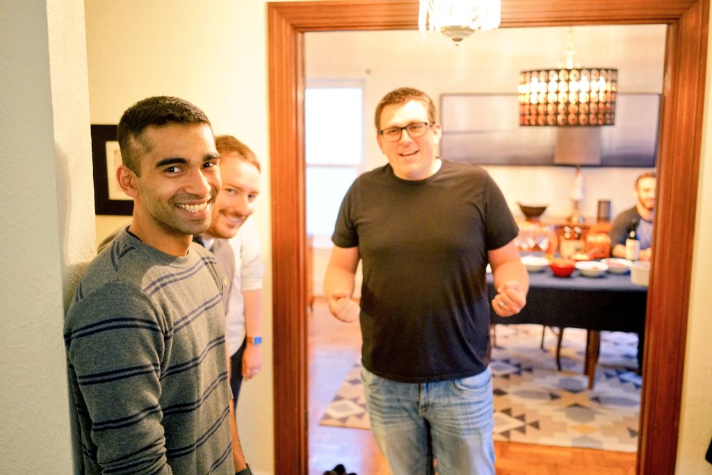 Stammy's tweet photo. At the world's first VR LAN party. We've got 2 oculus rifts, 2 vives and 2 VR startups 😂 #VRty https://t.co/d5eUTtbcpA