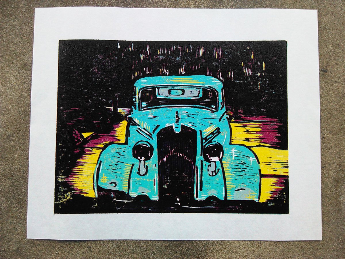 LytlBrd's tweet photo. Newest woodblock print. #woodblock  #reliefprint ##printmakingiscool https://t.co/l5gbrqHH9n