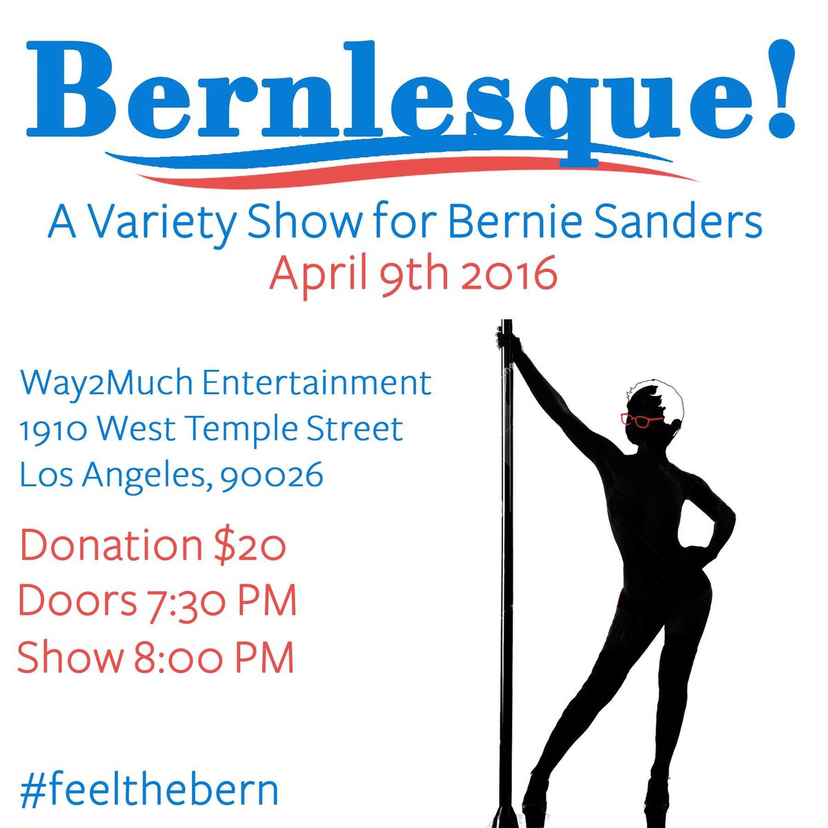 Mrtonytig's tweet photo. @Berniesanders fundraiser in LA #bernlesque #feelthebern https://t.co/n8aDiwCDCg