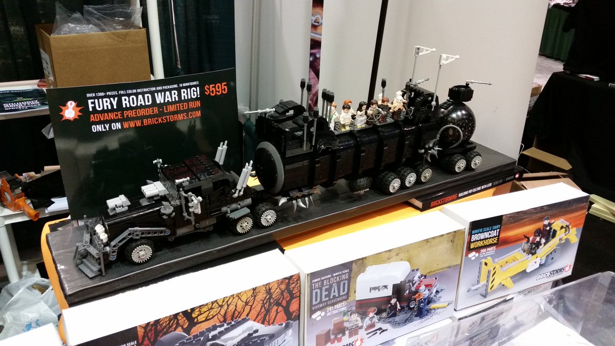 notaphonyJosh's tweet photo. #ECCC booth 915 @BRICKSTORMS the "War Rig" in all its glory. #MadMaxFuryRoad #brickstorms https://t.co/gkGm250Kcp