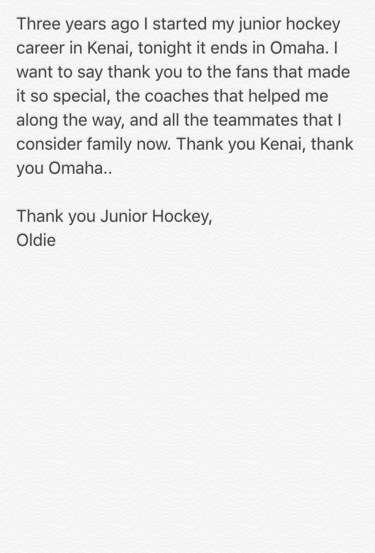 It's been a hell of a ride. <a href="/BrownBearsNAHL/">Kenai River Brown Bears</a> <a href="/OmahaLancers/">Omaha Lancers</a>