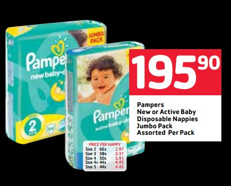 pampers nappies price at pick n pay