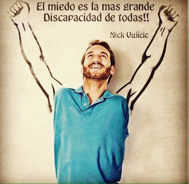 la_jye's tweet photo. EL #MIEDO ES LA MÁS GRANDE #DISCAPACIDAD DE TODAS!!
@nickvujicic 

#VALOR
#VALENTÍA https://t.co/q99JegCx6a