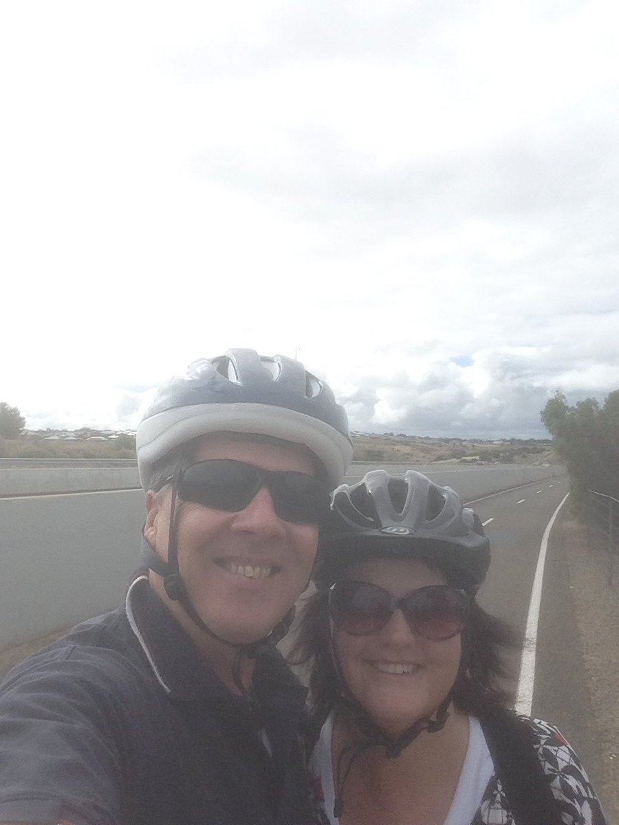 MichaelManey2's tweet photo. 20 mins in2 Old Reynella and back 20k bike ride. Faces happy, bodies wrecked! After pic not taken. #2stuffed https://t.co/xVMkUMEty7