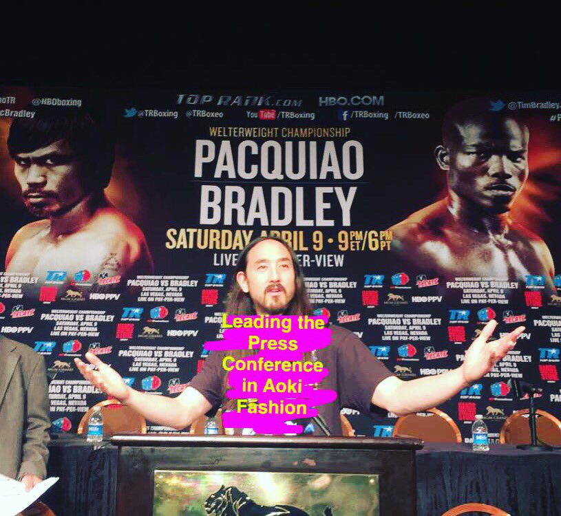 Leading the post fight press conference. #pacmanwins #pacbradley see more behind the scenes AokiSteve https://t.co/vofOEfqshq