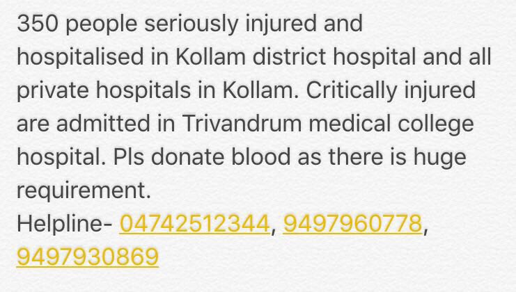 Suriya_offl's tweet photo. Deeply Saddened by Kollam (quilon) temple fire accident. Pls donate blood. Pray for speedy recovery! 🙏 https://t.co/FfgRb4z67v