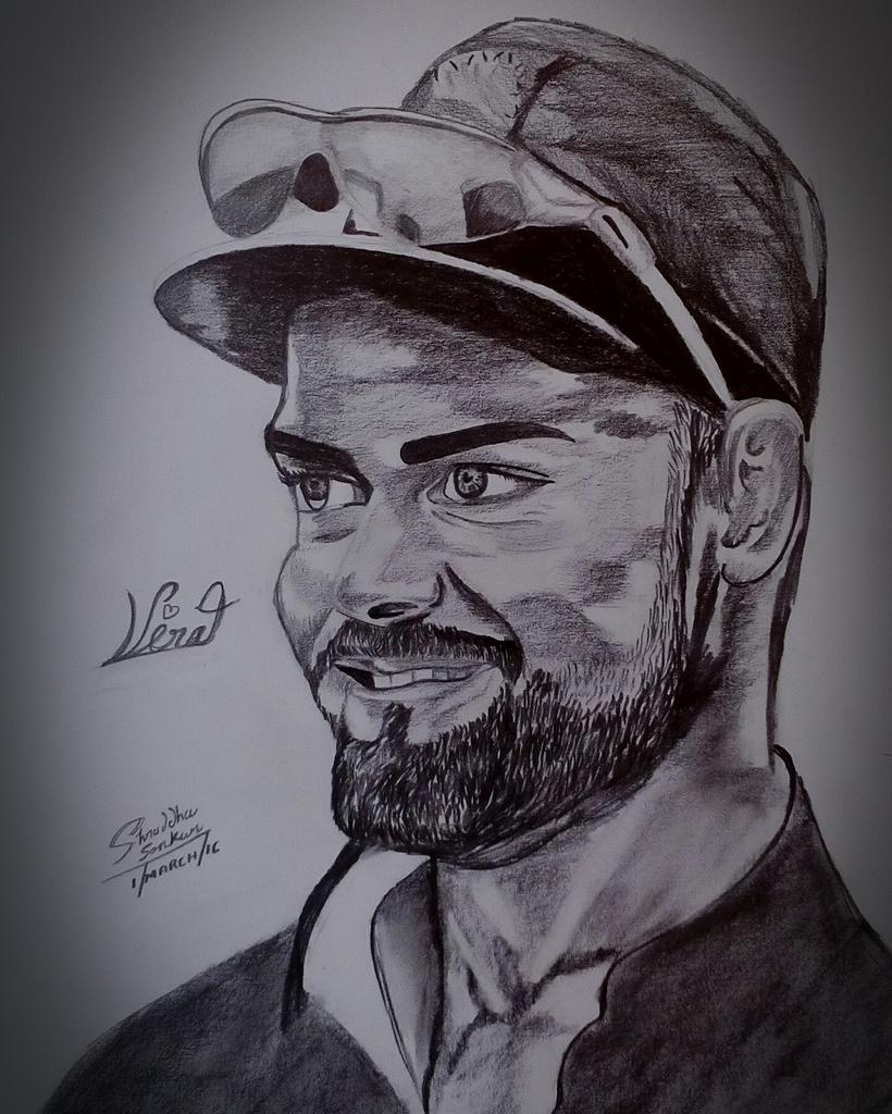 Shraddhasonkar1's tweet photo. @imVkohli ur sketch by me #virat hope you notice it #shraddhasketch #viratkohli #viratFan https://t.co/DIkoPQQJF8