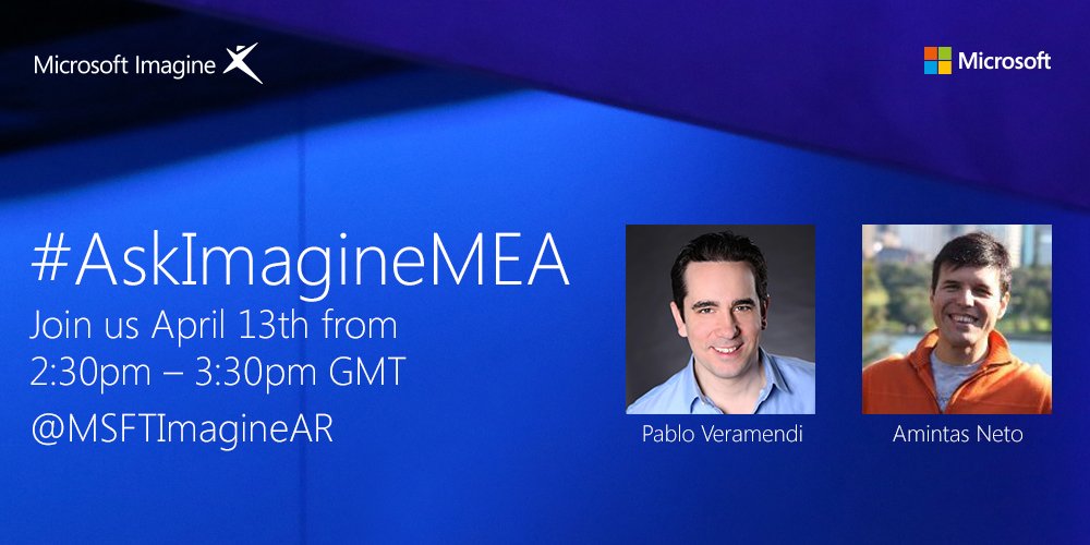 MSFTImagineAR's tweet image. #StudentDevs: Get tips &amp;amp; guidance from #ImagineCup experts &amp;amp;winners. Join #AskImagineMEA NOW spr.ly/6013BcSyx