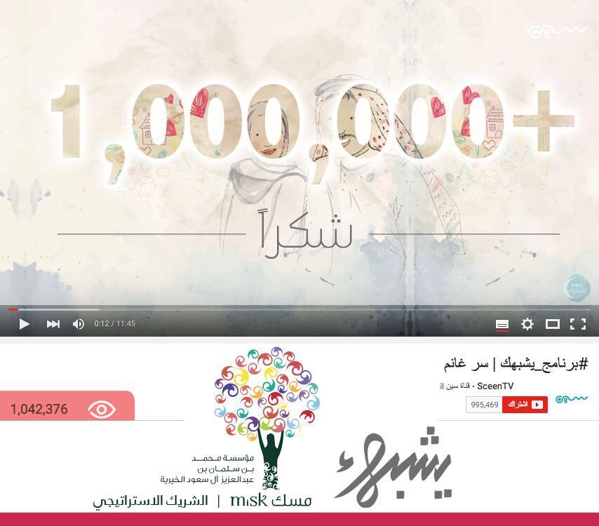 yoshbhk's tweet photo. من لا يشكر الناس لا يشكر الله. 
حلقة سر غانم من #برنامج_يشبهك تتجاوز مليون مشاهدة في ٣ أيام، بفضل الله ثم فضلكم ❤️ https://t.co/nTQld6WHrw