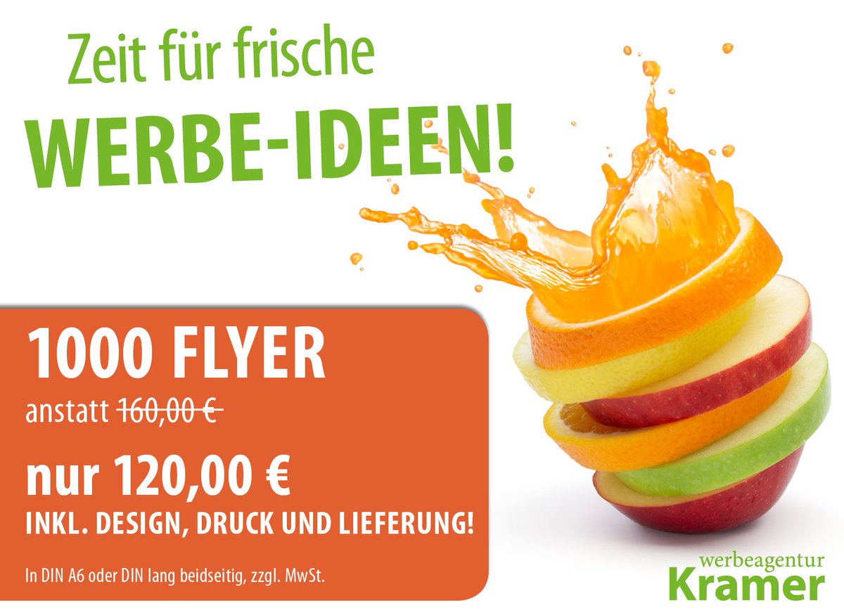 Kramer_Design's tweet image. Nutzen Sie unsere Frühjahrsaktion 1000 Flyer für 120€: werbeagentur-kramer.de/fruehjahrsakti…