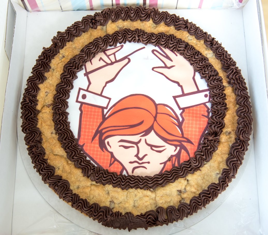 seldaek's tweet image. I got a giant #composerphp cookie in the mail. Thanks @michaelcullumuk ;)