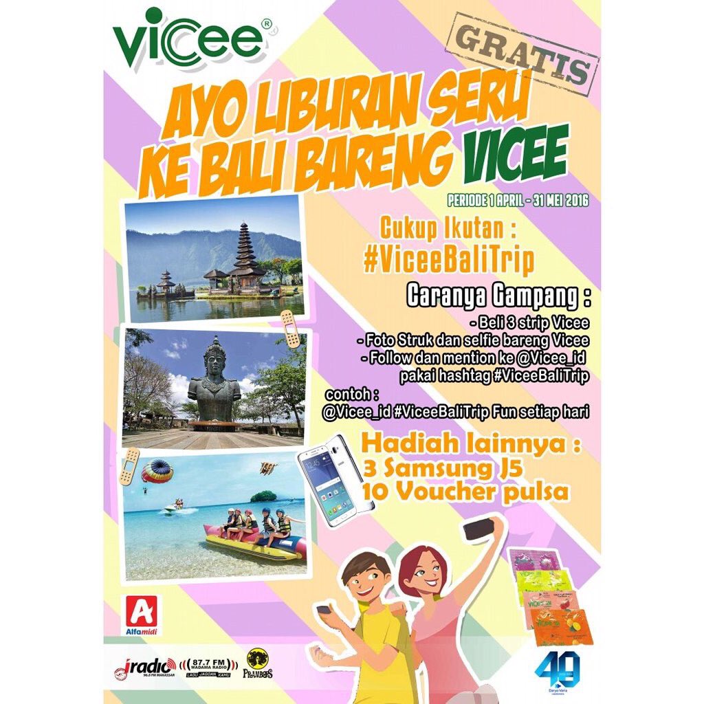 iswaramks's tweet photo. I-Listeners yuk ikut kuis dari @vicee_id ada hadiah liburan bareng gratis, handphone & voucher pulsa! #ViceeFunLife https://t.co/VGUzimXvk0