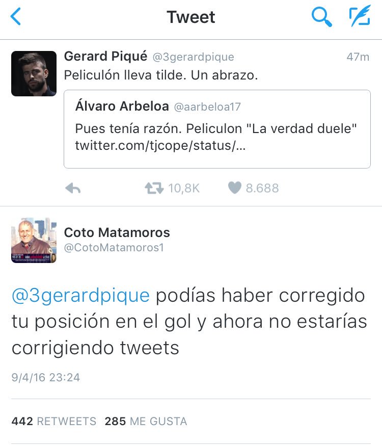 El zasca del año es para... (Redobles)... (más redobles)... PARA COTO MATAMOROS. MENUDO ZASCA A PIQUÉ #FelizDomingo